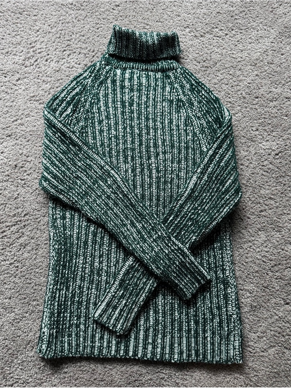 Vintage Richman Brothers Green Marled Turtleneck Sweater - Size L